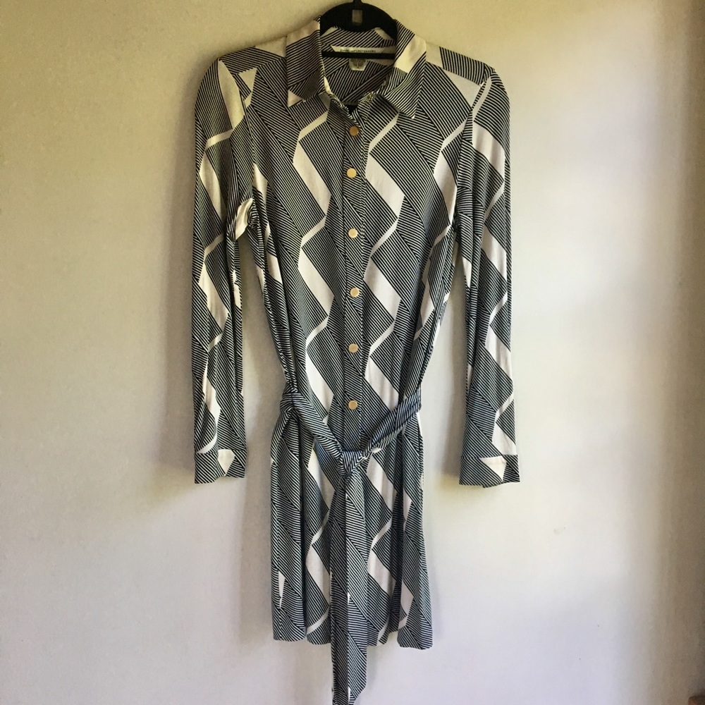 Diane Von Furstenberg Silk Jersey Shirt Dress